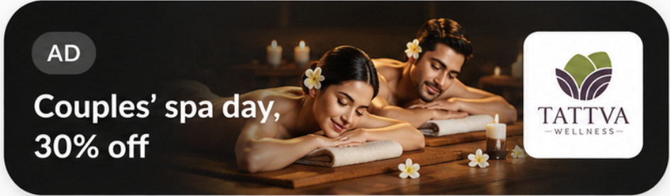 Couples' spa day, 30% off